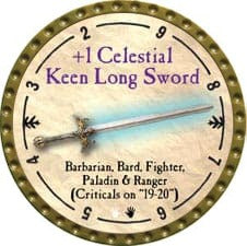 +1 Celestial Keen Long Sword - 2009 (Gold) - C136