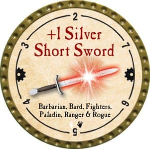 +1 Silver Short Sword - 2013 (Gold) - C17