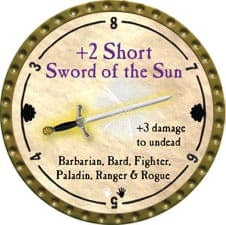 +2 Short Sword of the Sun - 2011 (Gold) - C136