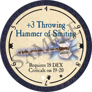 +3 Throwing Hammer of Smiting - 2018 (Blue) - C136