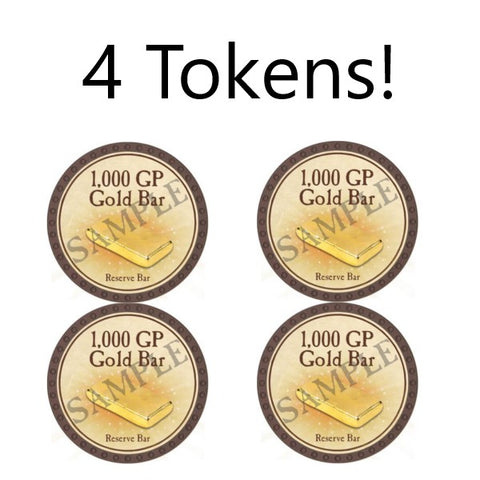 1,000 GP Gold Bar x 4 #8 (4 Tokens)