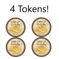 1,000 GP Gold Bar x 4 #9 (4 Tokens)