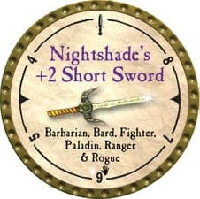 Nightshade’s +2 Short Sword - 2007 (Gold) - C117